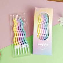 HIBIRTH 6 buah Lilin Pensil Berputar Warna-warni Dekorasi Kue Lilin Spiral Waltz Bahagia Warna Permen Kreatif Pesta Ulang Tahun Perayaan Kue Panggang Colok Listrik - View 8