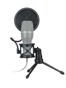 Desktop Tripod Microphone Stand With Pop Filter Flexible Hose, Adjustable Angle, Portable Microphone Holder For Live Streaming, Recording, Karaoke - one-size - View 4