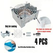 4pcs Mini Folding Camping Stove Set, Random Style, Compact Design With Wind Guard And Fuel Tray, Multi-Purpose Wood/Charcoal Stove, Suitable For Hiking, Camping, Emergency Survival, For Cooking Only, Do Not Contact Food, Suitable For Pots, Pans, Bowls - Multicolor - View 6