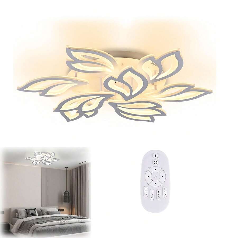 ACXIN LED Deckenleuchte Dimmbar mit Fernbedienung Schlafzimmer Lampe, 180W LED Deckenleuchte Wohnzimmer 2800K-6500K Deckenbeleuchtung Kronleuchter für Kinderzimmer Küche Hallway Esszimmer - 180W - Übersicht 1