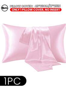 1pc/2pcs Satin Pillowcase, Silk Pillowcase For Hair And Skin Care, Luxurious Silky, Super Soft And Breathable, No Filling, Machine Washable, Autumn Decor, Autumn Home Decor - Girly Pink - View 15