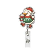 1pc Christmas Goose Acrylic Retractable Badge Reel, Funny Goose ID Holder Gift For Healthcare Workers - A - View 13