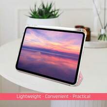 Tri-Fold Tablet Protective Case A16, Compatible With IPad 11th Generation Tablet Protective Case, Matte Back Plate With Pen Slot, Smart Sleep/Wake, Full Coverage Anti-Drop, Compatible With IPad 9th, 10th Generation Tablet Protective Case, Tab M11 Protective Case, Pad2 Tablet Protective Case, Matepad SE 11-Inch Tablet Protective Case, Compatible With Honor Pad X8A Tablet Protective Case - Baby Pink - View 5
