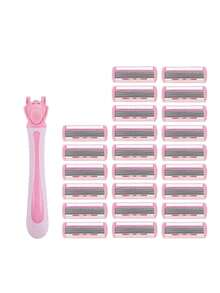 25pcs Women's Razor Set, Women's Razor, Razor Replacement Heads, Women's Razor, Facial Razor, Women's Epilator, Painless Shaving, Hair Removal, Replaceable Blades, Body Hair Removal, Daily Personal Care, Home Use - Upgraded Version - View 16