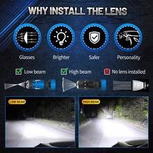 HYNBYZJ 2pcs H4 LED Mini Projector Lens 6500K High Low Beam H4 Solenoid Turbo Fan Auto Headlamp Super Bright 12V For Car/Motorcycle - A - View 5
