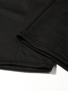 Men's High Street Style Double Waistband Casual Pants, Adjustable Elastic Waist Without Tightness, Side Slant Pockets, Suitable For Daily Commute And Gatherings, Atmospheric Must-Have Pants - Black - View 6