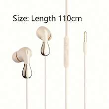 3pcs/Set Earphone In-Ear Berkabel Bentuk Tetesan Air Estetis, Desain Modis, Antarmuka 3.5mm/Type-C Opsional, 3 Warna Berbeda, Cocok Sebagai Hadiah, Dilengkapi Mikrofon - View 4
