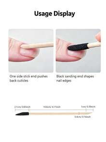ART LALIC 20/50pcs Double-Ended Wood Sticks Black Sanding Cuticle Stick Multi-Purpose Manicure Tool For Nail Filing, Dead Skin Removal, Rhinestones Picking - Multicolor - View 5
