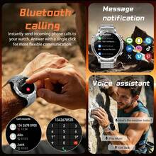 GAWSUG Rugged Smartwatch 1.7" HD 1400mAh Battery LED Flashlight Bluetooth Call Health Monitor IP68 Tactical Watch For Men Women - View 5