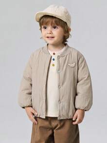 mini bala Unisex Infant Kids Padded Jacket Thick Fluffy Soft Loose Going‑Out Coat For Autumn Winter - Camel - View 1