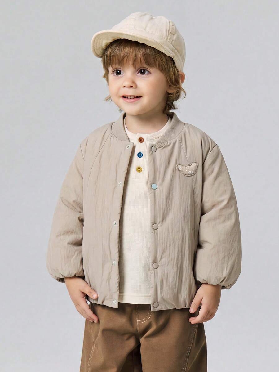 mini bala Unisex Infant Kids Padded Jacket Thick Fluffy Soft Loose Going‑Out Coat For Autumn Winter - Camel - View 1