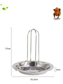 1pc Outdoor Camping Thickened Chicken Roasting Rack, Fork-Style Carbon Steel Non-Stick Roasting Pan, Used For Baking And Supporting Chicken In Electric Stoves And Ovens, Bottom Can Hold Auxiliary Materials To Create Smoky Effect Inside Chicken, BBQ Tool, Outdoor Grilling, Kitchen Gadget - Multicolor - View 8