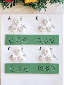 Christmas Mini Polymer Clay Molds, Multiple Holiday Shaped Clay Molds, DIY Handmade Clay Earring Impression Molds, Jewelry Craft Supplies - White - View 7