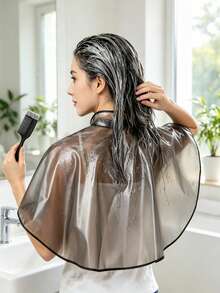 1pc Professional Waterproof Hair Dyeing Cape, Essential Hairdressing Tool For Salon And Home Haircuts - Multicolor - View 4
