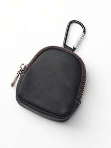 Leather Key Pouch With Carabiner, Mini Zipper Coin Purse, Portable Small Storage Bag For Keys, Cash And Cards, Halloween, Christmas, Back To School Must Have - Multicolor - View 11
