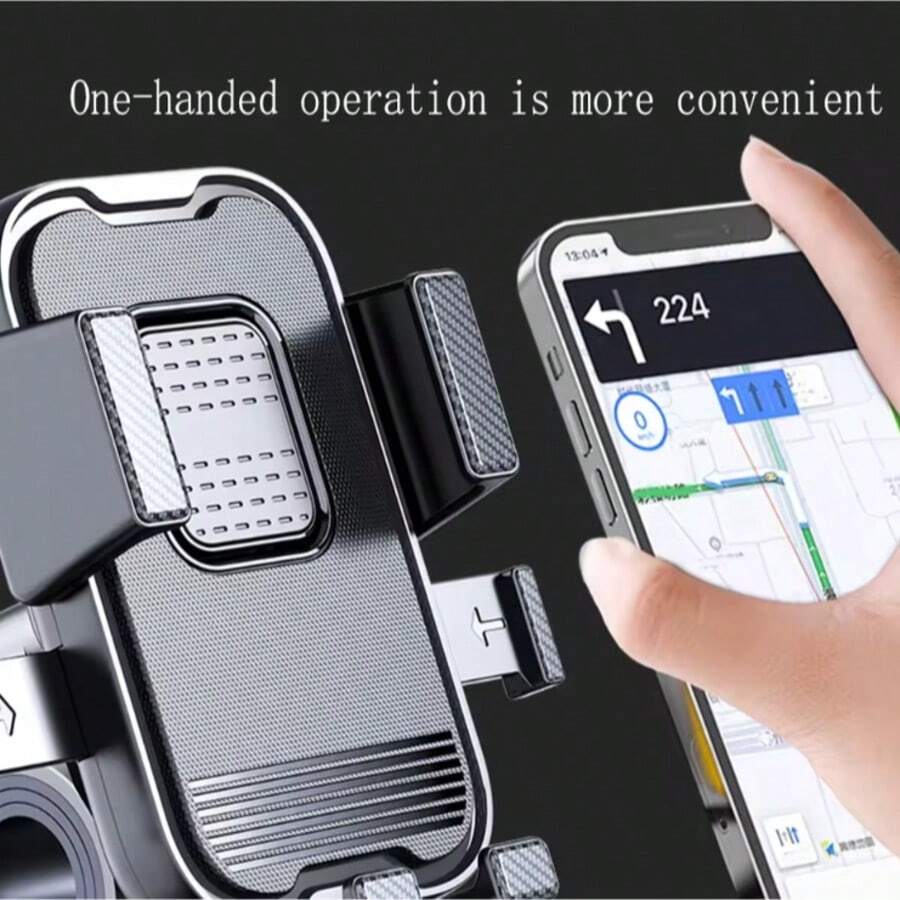 1pc Shockproof Anti-Drop Electric Scooter Phone Holder, Universal Bicycle Motorcycle Navigation Mount For Riding - A - View 1