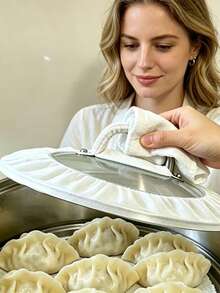 Slouchy Person Waterproof Splash Guard, Multi-Functional Kitchen Stretchable Splash Guard, Effectively Reduces Steam Impact On Food, Large Capacity Design Stretchable Up To 44CM, Suitable For Various Pot Lids, Pot Lid Not Included - Multicolor - View 4
