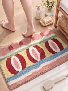 1 buah Keset Kamar Mandi, Bertekstur Lembut, Motif Kue, Alas Anti Selip TPR, Cocok untuk Dapur, Luar Ruangan, Dalam Ruangan, Lorong, Kamar Tidur, Ruang Tamu, Samping Tempat Tidur, Dapat Dicuci dengan Mesin, Mudah Dibersihkan, Keset Dekorasi Kamar Mandi Musim Gugur - MultiWarna - View 6