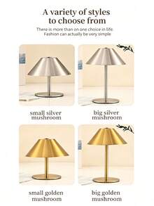 OBOVAY 1pc Portable Touch Control Desk Lamp, Cone-Shaped Metal Body With Lampshade, 3 Color Temperatures Adjustable, Brightness Adjustable, Unique Touch Operation, For Bedroom, Home And Office Decoration - Multicolor - View 5