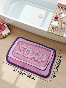 1pc Bathroom Floor Mat Rug, Soap Pattern, TPR Backing Non-Slip, Suitable For Kitchen, Outdoor, Indoor, Hallway, Bedroom, Living Room, Bedside Decor Rug, Machine Washable Easy To Clean, Bathroom Autumn Decor Rug - Multicolor - View 14