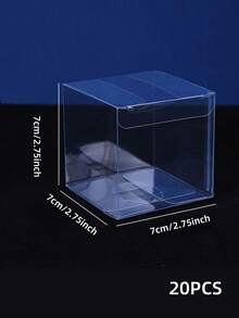 20 Pcs 4cm/5cm/6cm/7cm/8cm Clear PVC Plastic Boxes, For Towel, Tea, Ornament Storage, Birthday Party Surprise Gift, Multi-Purpose - A - View 9