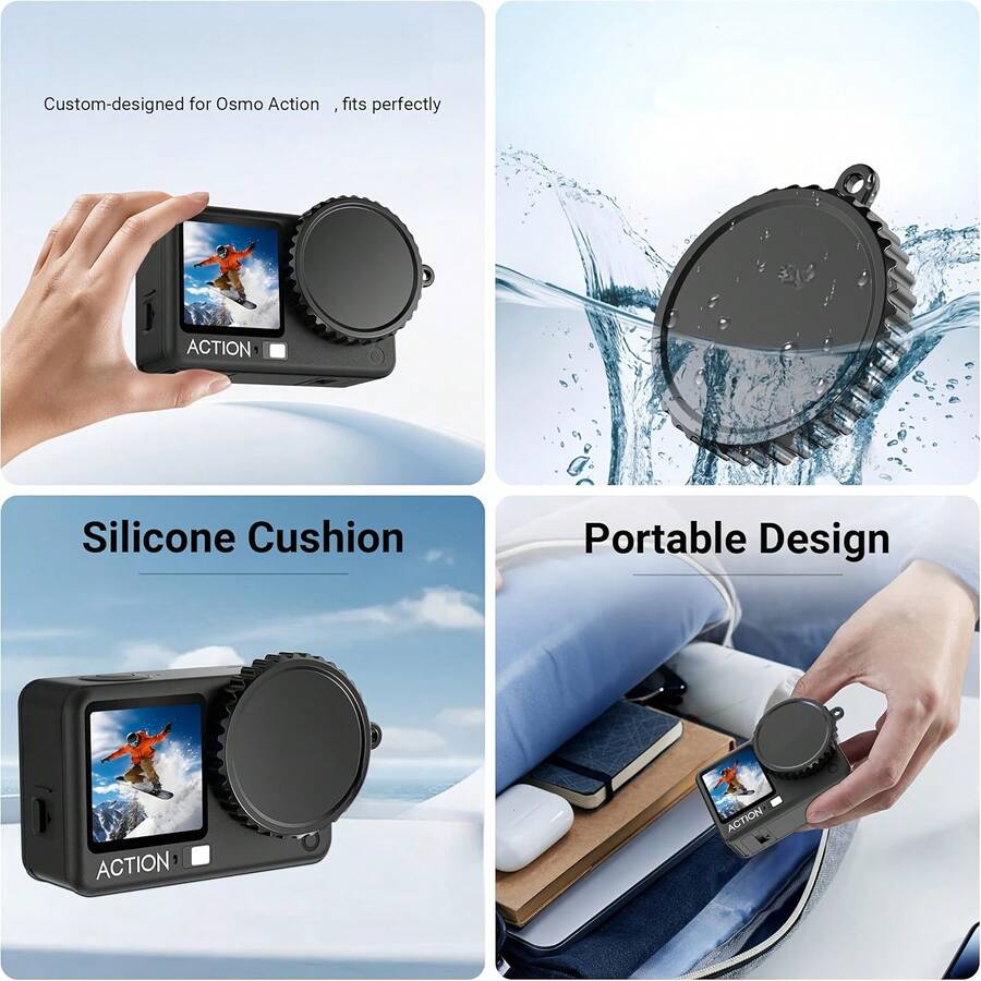 8pcs Set Compatible With DJI Osmo Action 6/5pro, Including Front Screen Protector + Rear Main Screen Protector + Lens Protector + Lens Cap, High Hardness, Anti-Scratch, Anti-Fingerprint, Precision Molded, Perfect Fit Without Warping, Sensitive Touch - View 1