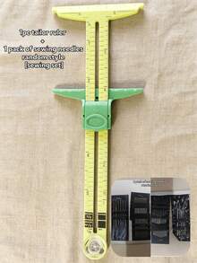 1pc Double-Sided Scale Sliding Sewing Ruler, Suitable For Fabric Sewing, Tailoring Measurement, DIY Handicrafts, Quilting, Made Of Durable Plastic, Precise Cutting And Manual Measurement Tool, Tailoring Tool - 5-in-1 Sewing Ruler - View 12