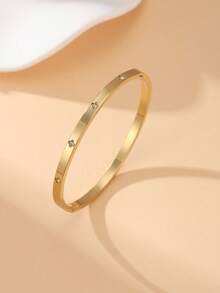 1件/3件組 18K鍍金愛心手鍊與不鏽鋼扭轉手鐲，搭配百搭水鑽手鍊，適合情人節與聖誕節送給她的禮物 - 金色11 - 查看 7