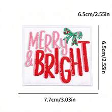 1 Pc Western Country Christmas Embroidered Iron On Patch, Cowboy Rodeo Santa Xmas Tree Cactus Pink Truck Car Bow Applique, Sew On Decor Patch For Denim Jacket Jeans Backpack Hat, Festive Holiday DIY Clothing Craft Gift - Multicolor - View 31