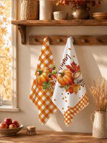 2 buah Handuk Dapur Motif Musim Gugur untuk Teh Sore, Kue, Kopi, dan Daun Maple, Kain Lap Piring Poliester Lembut, Cocok untuk Dekorasi Dapur, Pembersihan Dapur, Dekorasi Pesta Liburan, Perlengkapan Dapur & Kamar Mandi, Kebutuhan Rumah Tangga, Dekorasi Rumah, Hadiah Pesta Rumah Baru - MultiWarna - View 6