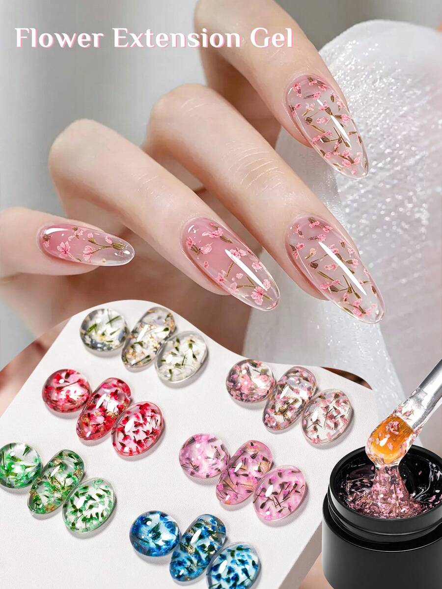FOUR LILY 8ml Gel Extension Builder Nail Gel - Gel Ekstensi Kuku Bening, Cocok Untuk Penguatan Permukaan Dan Penanaman Bunga Kering, Gel Kuku UV/LED yang Dapat Dilepas, Cocok Untuk Manikur Salon Dan Rumahan - MultiWarna - View 1