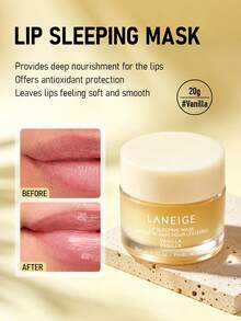 Laneige 唇部睡眠面膜 20g / 0.7 Oz | 強效保濕滋養夜間唇部面膜 | 睡眠時舒緩並軟化乾燥龜裂的雙唇 | 幫助修復與活化雙唇，打造光滑豐盈外觀 - Vanilla - 20g - 查看 1