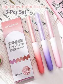 3/1pc Egg-Shaped Twist Click Neutral Pen Black, Twist And Turn Super Stress Relief, Quick-Dry Smooth Writing Pen, Rotating Core Fun To Use, Classmate Small Gift Funny Stationery - Multicolor - View 7
