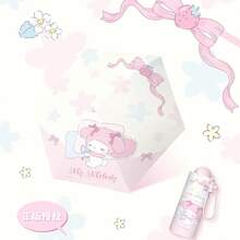 Sanrio Authorized Melody 5-Fold Umbrella, Black Coating Sun Protection, Cartoon Cute Print, Girly Style, Rain & Sun Umbrella - Multi-color - View 4