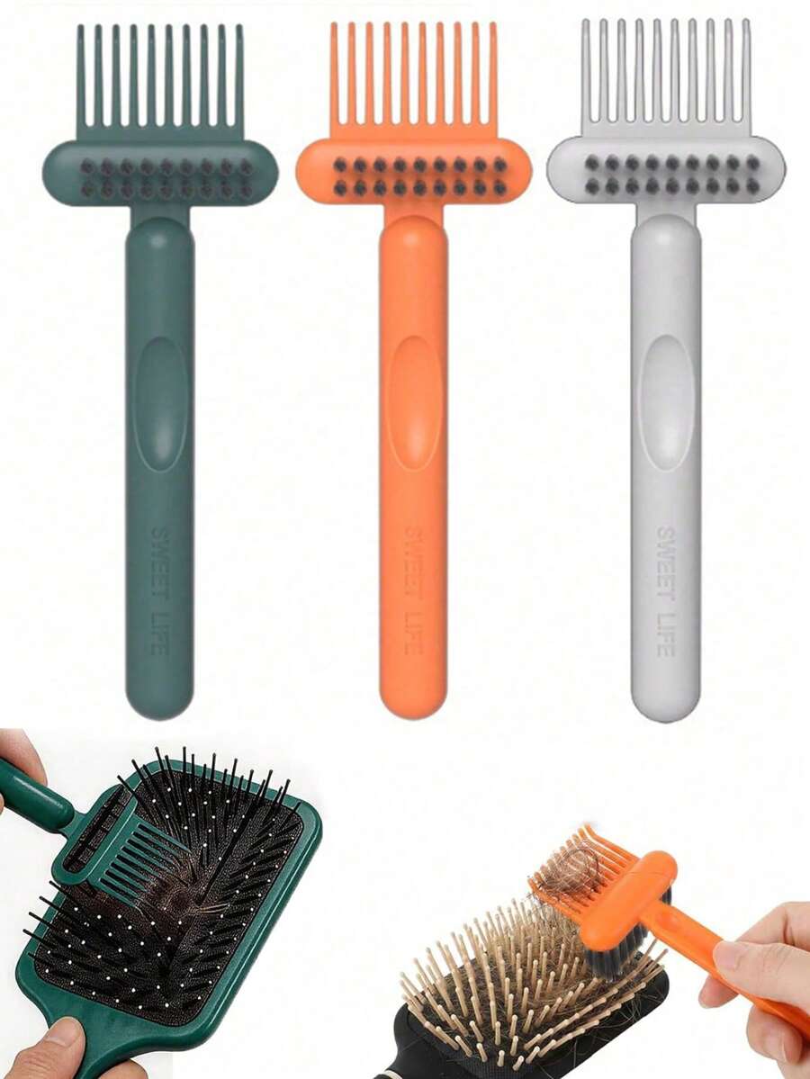 3/2/1pc Set Hair Comb Cleaning Brush, 2-In-1 Comb Cleaning Tool, Hair Comb Cleaner, Mini Hair Comb Cleaning Rake, Efficient Hair Comb Cleaner, Compact And Portable, Suitable For Travel, Unisex, Home Travel Salon Use, Effectively Removes Hair And Dust, Hair Styling Tool - Multicolor - View 1
