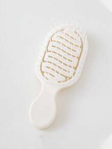 2pcs/1pc Mini Ivory Hollow Portable Styling Hair Brush, Hair Salon Beauty Travel Essential Hair Comb Tool Accessory, Unisex, Multi-Functional Dry & Wet Hair Detangling Brush, Suitable For All Hair Types - Apricot - View 5