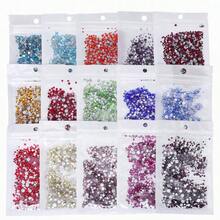 80+ Colors Silver Base Non-Hotfix Mixed Size SS3-SS20 1440pcs High Quality Handmade Rhinestones, Suitable For Wedding Dress Accessories And Other Applications - Silver Base, Mixed Sizes - View 1