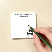 Cat Memo Pad, Sarcastic Office Humor, Empathy Delayed Task Stationery, 50 Sheets Aesthetic Desk Decor, Creative Colleague Gift - one-size - View 5