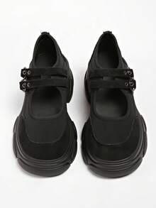 Design-Driven Functional Style Ballet Sports Shoes For Women 2025 New Thick Sole Mary Jane Shoes - Black - View 5