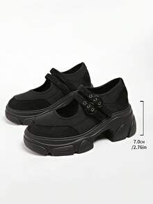 Design-Driven Functional Style Ballet Sports Shoes For Women 2025 New Thick Sole Mary Jane Shoes - Black - View 9
