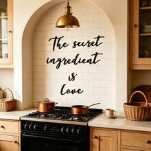 1組 The Secret Ingredient Is Love 牆面字母裝飾，黑色農舍風廚房牆飾，鄉村風掛牆藝術，適用居家餐廳裝飾 - 黑色 - 查看 2