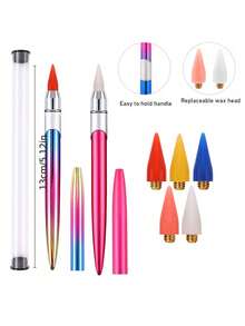 Wax-Free Self-Adhesive Diamond Brush, Suitable For Diamond Painting, Cross Stitch, Nail Art And Other Crafts, Comes With Pointed Diamond Pen For Picking Up Rhinestones - A - View 10