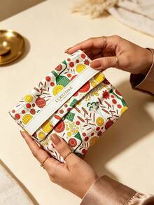 L'Occitane 帆布印花翻蓋化妝包 便攜旅行化妝收納袋 日常使用 度假 生日 節日女性禮物 LOCCITANE‑GIFT‑66 - 黃色+白色 - 查看 5
