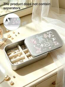 Butterfly Flower Pattern Ins Sliding Jewelry Storage Box, Earring Box, Fish Bone And Fish Bone Jewelry Storage, Jewelry Box, Christmas, Easter, Valentine's Day, Birthday Gift, Back To School Surprise Gift - Multicolor - View 10