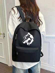 Mochila de nailon impermeable y resistente a las manchas, bolsillo de almacenamiento frontal de acceso rápido, apta para portátil de 14 pulgadas, para escuela secundaria, universidad, salidas góticas, fin de semana y recados - Multicolor - Ver 8