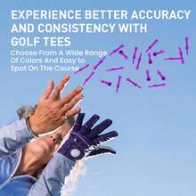 FINGER TEN Plastic Golf Castle Tees Value 30/60 Pack, 2 1/4 Inch Orange/Purple With Step Down Design For Consistent Height - Purple - View 7