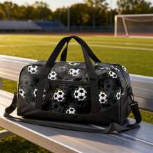 Tas Travel Bermotif Sepak Bola dengan Resleting, Dua Pegangan Atas, Tali Bahu yang Dapat Diatur, dan Kantong Depan, Tas Olahraga Sepak Bola Kapasitas Besar yang Dirancang untuk Anak Laki-laki dan Anak-anak, Cocok untuk Latihan Tim, Olahraga di Gym, Berkemah, Kompetisi Permainan, dan Perjalanan Singkat Akhir Pekan - SEPAKBOLA-2 - View 1