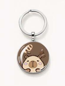 Kingsung Capybara Series Glass Pendant Keychain, Creative Accessory, Simple And Neutral Style. Suitable For Car Key Accessories, Backpack Accessories, And Bag Hooks. The Perfect Gift For Bridesmaids, Groomsmen, And Couples Is An Excellent Holiday Souvenir. - One Size - View 13