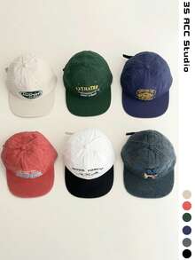 1pc Sunrise Pattern Letter Embroidery Flat Brim Wide Brim Baseball Cap, Spring/Summer Travel Face-Slimming Hip Hop Duck Bill Hat, Men's Sun Protection Cap - Multicolor - View 11