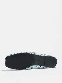 Plus Size Women's Mary Jane Shoes New Spring/Summer Blue Hollow Mesh Breathable Low Vamp Flat Casual Vacation Comfortable Shoes - Baby Blue - View 4
